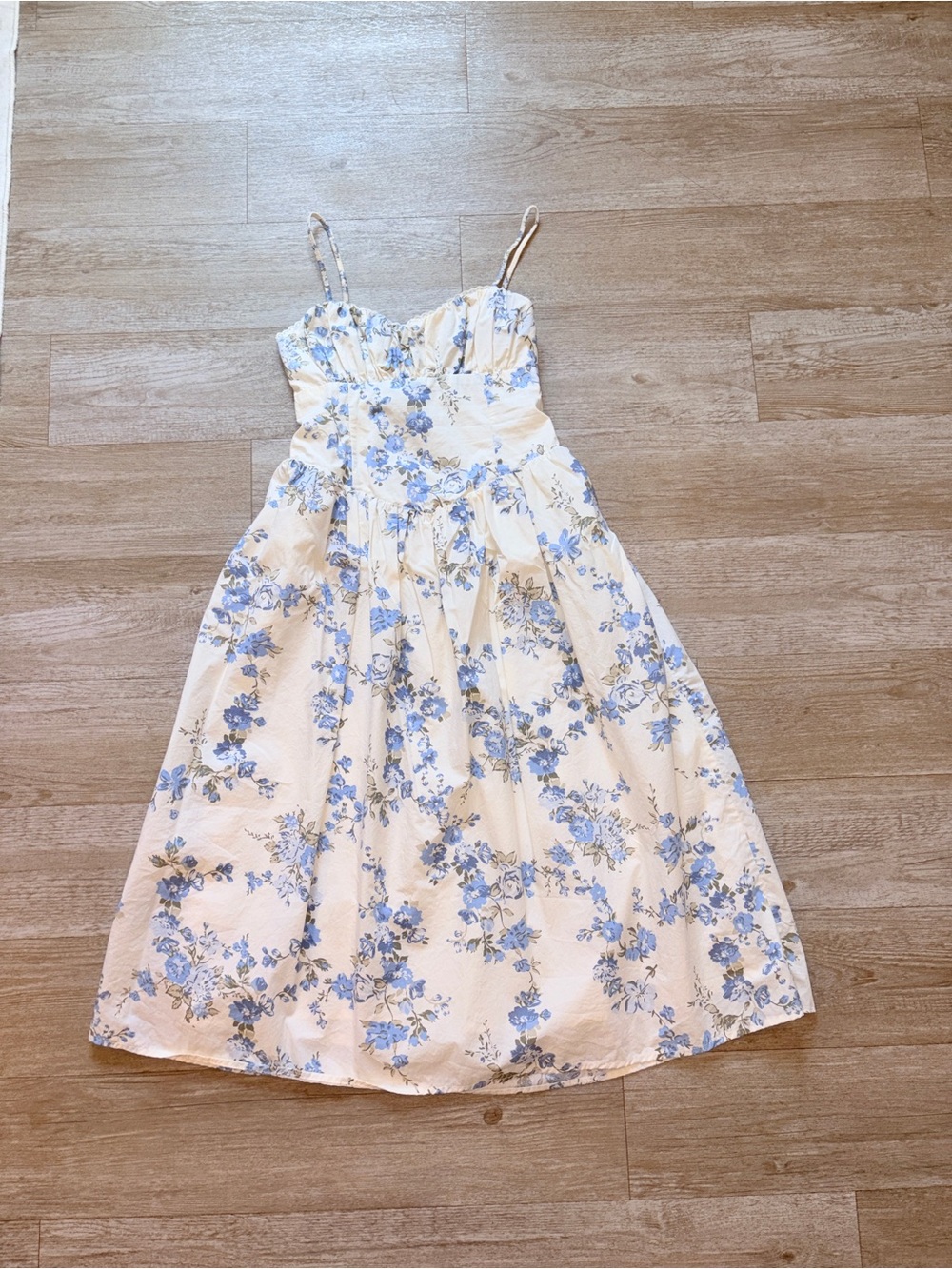 White Floral Midi Dress